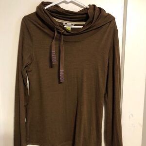 Smartwool Cowl Neck Long Sleeve Shirt Merino Wool Base Layer Medium